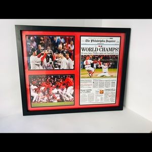 Phillies 2008 world series win/ framed wall decor size 16x20in